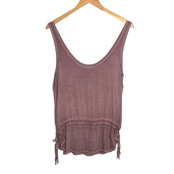 Young Fabulous & Broke Womens Side Drawstring Tie Tank Top Sz Medium Mauve - Picture 1 of 8